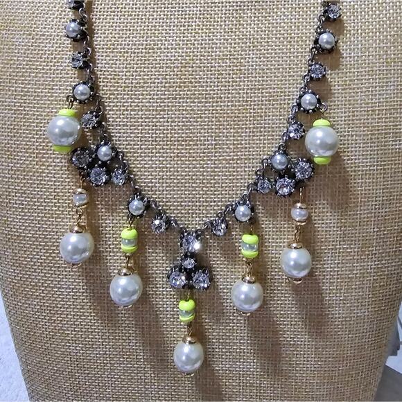 J. Crew Yellow and Pearl Adjustable Necklace - Picture 5 of 7